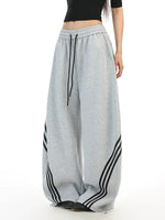 Wide-Leg Three-Stripe Casual Sweatpants 4
