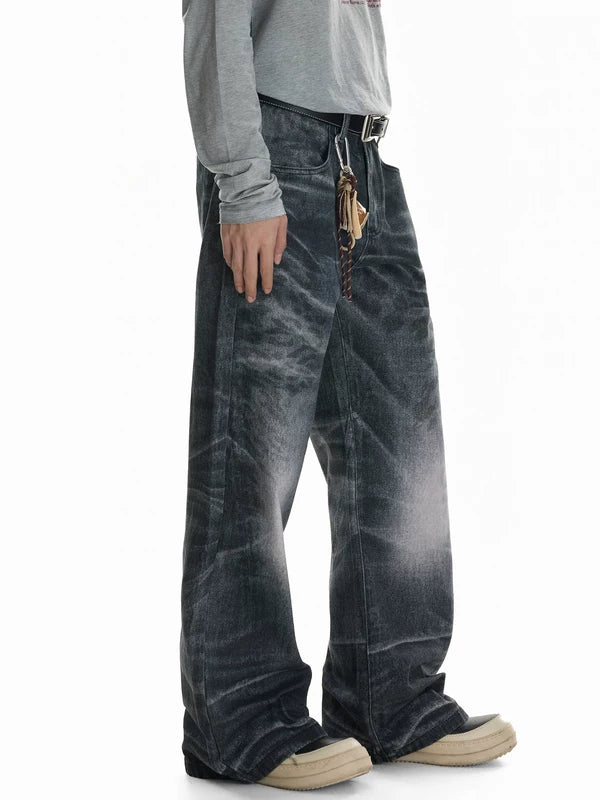 Winged Snow Leopard Print Wide Leg Pants 2