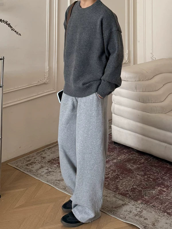 Fleece-Lined Wide-Leg Sweatpants Pants 2