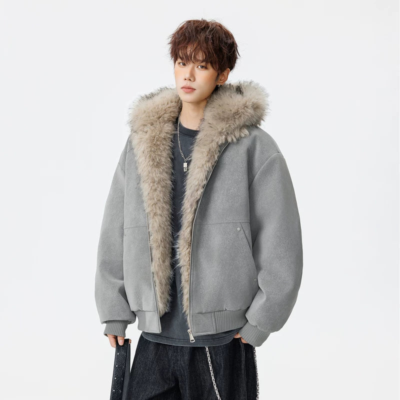 6141451358137,6141451358138,6141451358139,6141451358140,6141451358141,6141451358142, Winter Hooded Faux Fur Lined Jacket