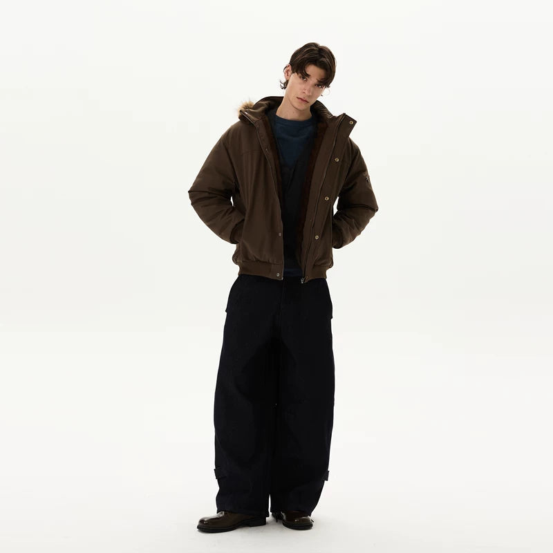 Winter Hooded Parka Jacket with Fur Trim 2