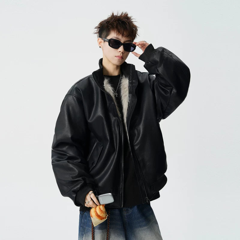 Winter PU Leather Motorcycle Jacket 5