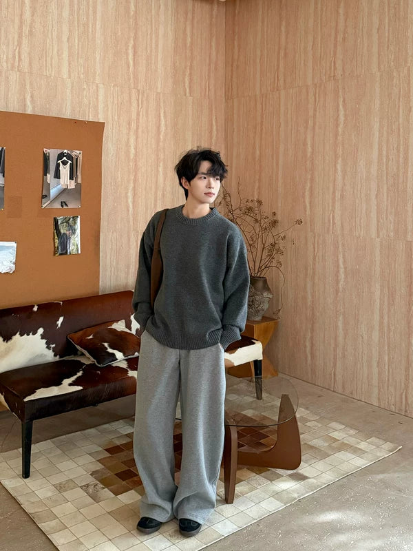 Wool Blend Crew Neck Oversized Sweater 4