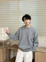 6183622631960,6183622631961,6183622631962,6183622631963, Wool Blend Crew Neck Oversized Sweater