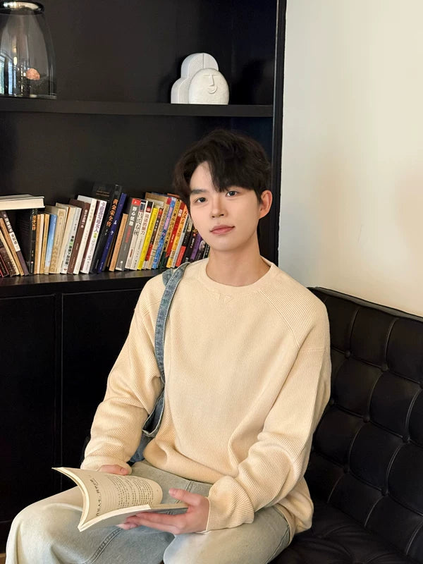 6183622631964,6183622631965,6183622631966,6183622631967, Wool Blend Crew Neck Oversized Sweater