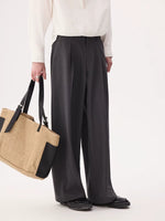 Wool Blend Pleated Wide Leg Pants 5