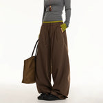 Wool Blend Wide Leg Drawstring Sweatpants 2