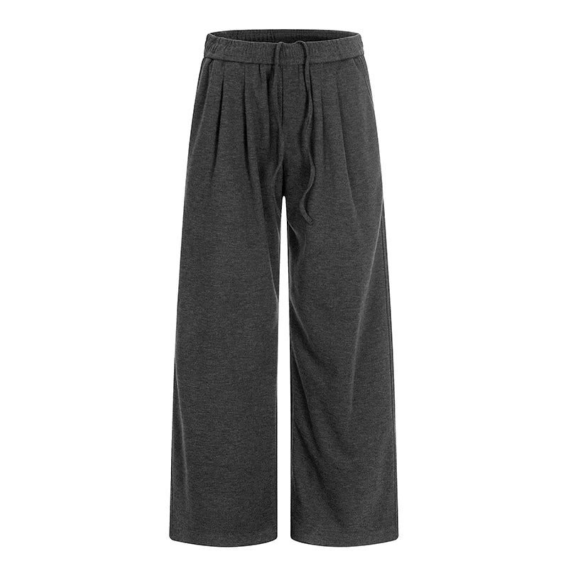 Wool Blend Wide Leg Drawstring Sweatpants 5