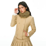 Wool Coat and Pleated Skirt Set 4