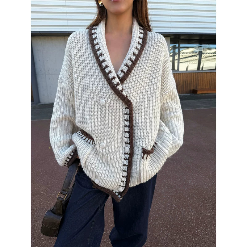 Wool Knit V-Neck Cardigan Sweater 5