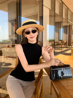 Wool Ribbed Mock Neck Sleeveless Top 5