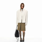 Wool Stand Collar Short Jacket 4
