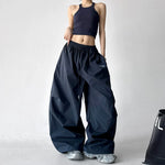 Workwear Drawstring Oversized Wide-Leg Pants 4