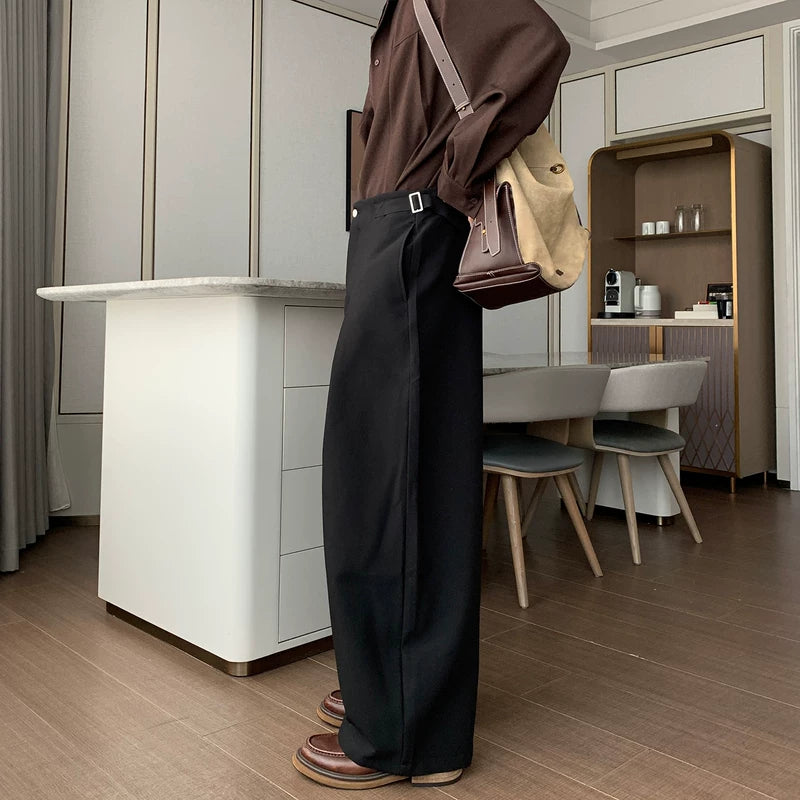 6192147990117,6192147990118,6192147990119, Wrinkle-Resistant Wide-Leg Casual Dress Pants