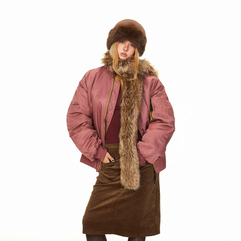 Zip Front Puffer Baseball Collar Jacket 2