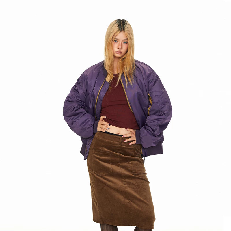 Zip Front Puffer Baseball Collar Jacket 3