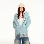 Zip Front Wool Blend Hooded Sweater 3