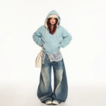 Zip Front Wool Blend Hooded Sweater 4