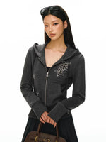 Zip-Up Hoodie Jacket with Star Print 3