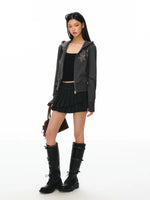 Zip-Up Hoodie Jacket with Star Print 5