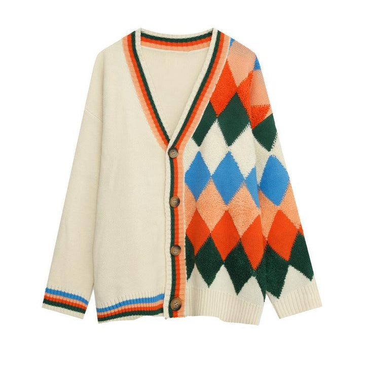 Argyle Knit Cardigan