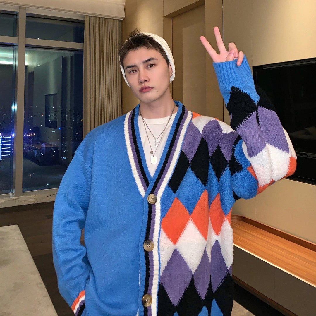 Argyle Knit Cardigan