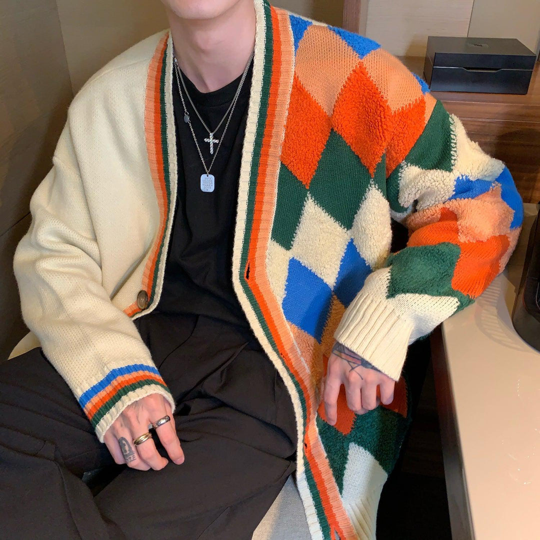 Argyle Knit Cardigan