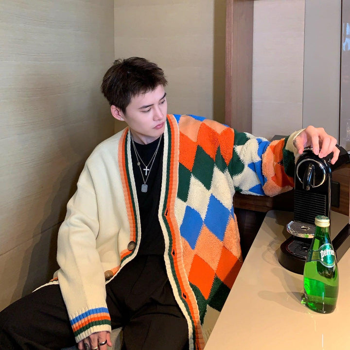 Argyle Knit Cardigan