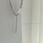B Letter Pendant Necklace & Bracelet