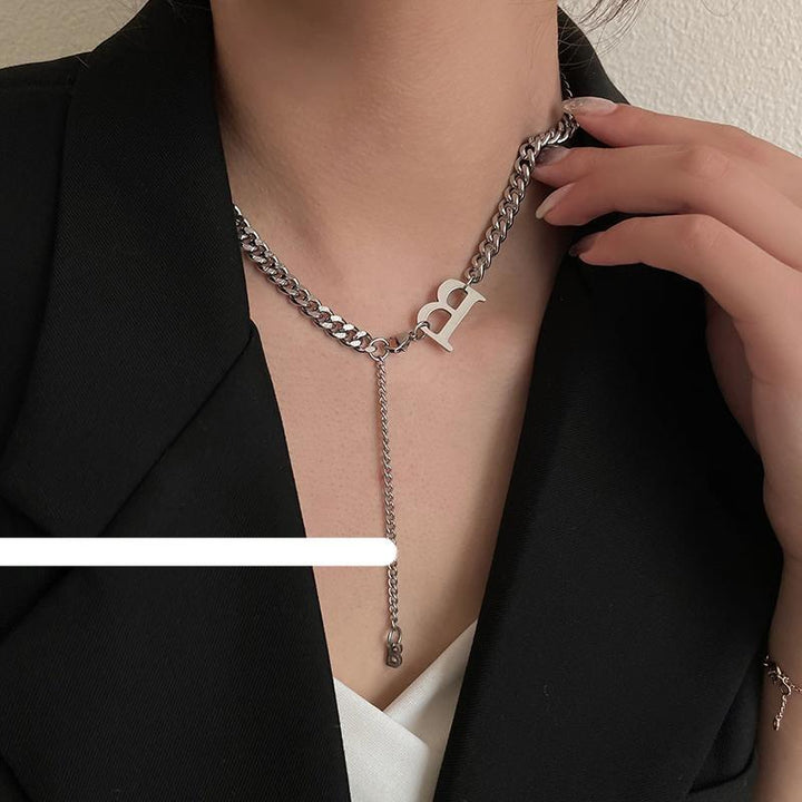 B Letter Pendant Necklace