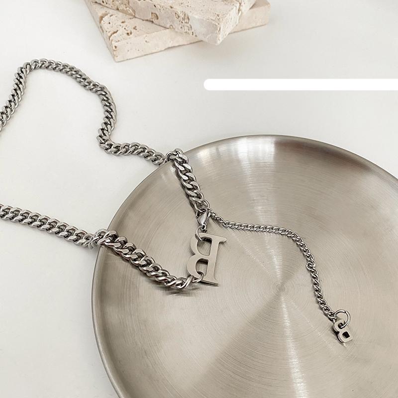 B Letter Pendant Necklace