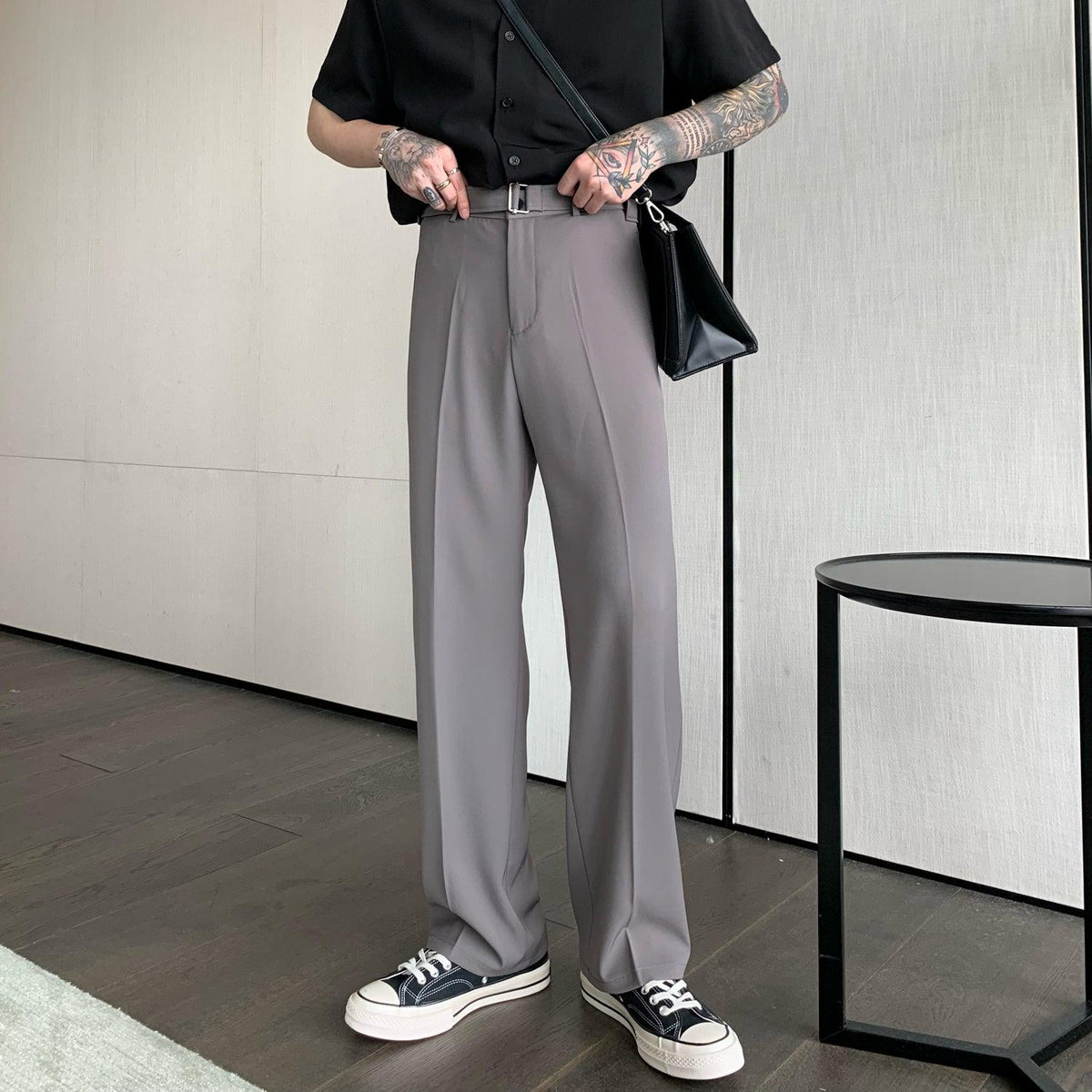 Belted Pleated Pants