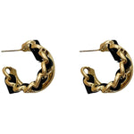 Black C-Shaped Earrings