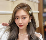 Black Camellia Hair Barrettes