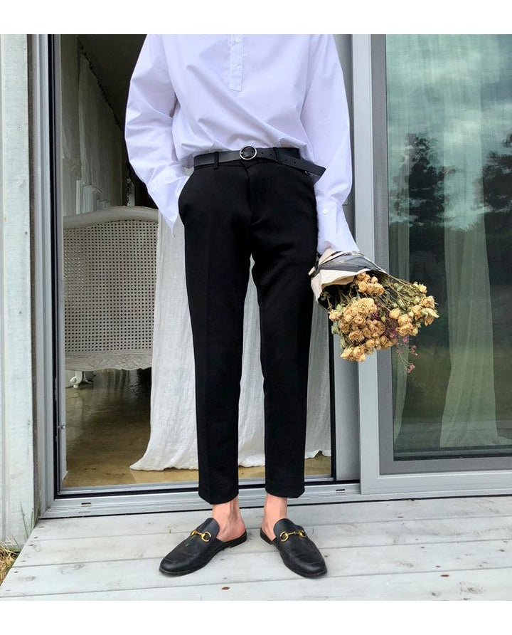 Black Cropped Slim Pants