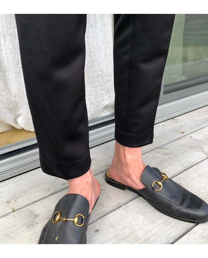 Black Cropped Slim Pants