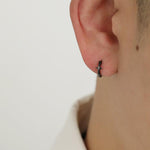 Black Cross Hoop Earrings