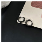 Black Cross Hoop Earrings