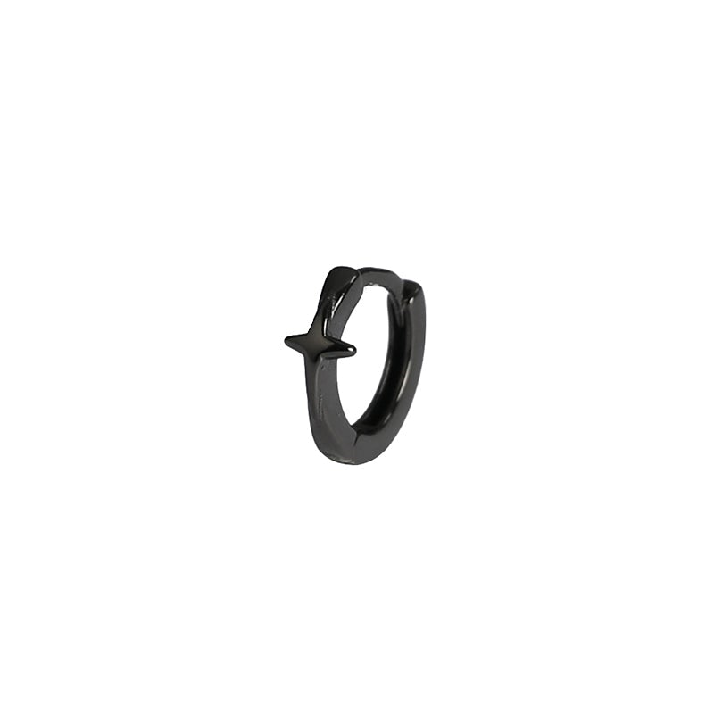 Black Cross Hoop Earrings