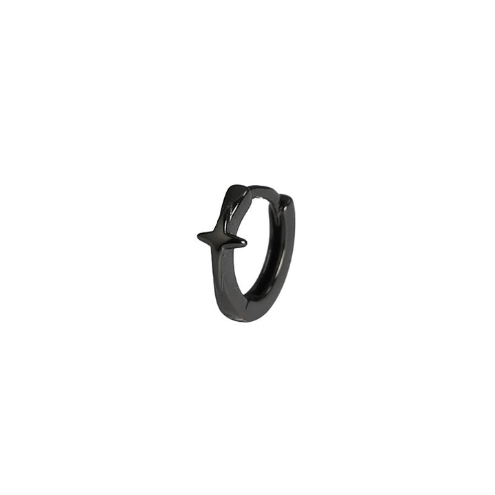 Black Cross Hoop Earrings