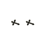 Black Cross Stud Earrings