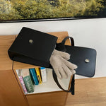 Black Faux Leather Crossbody Bag