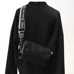 Black Faux Leather Crossbody Bag