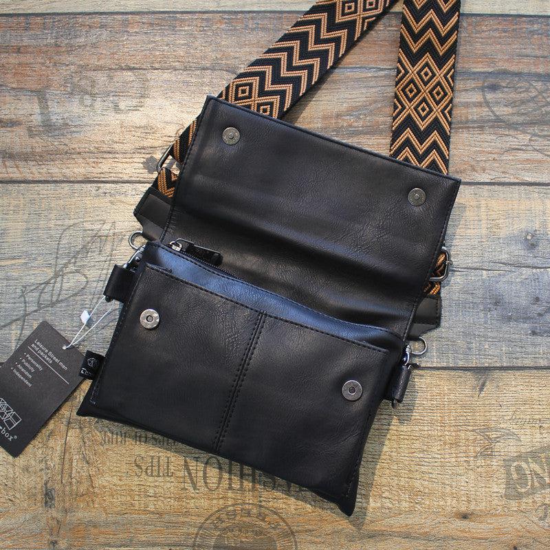 Black Faux Leather Crossbody Bag