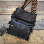 Black Faux Leather Crossbody Bag