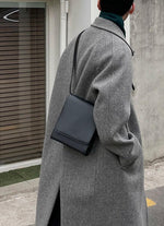 Black Faux Leather Crossbody Bag