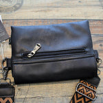 Black Faux Leather Crossbody Bag