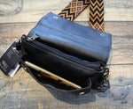 Black Faux Leather Crossbody Bag