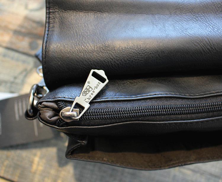 Black Faux Leather Crossbody Bag