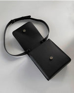 Black Faux Leather Crossbody Bag